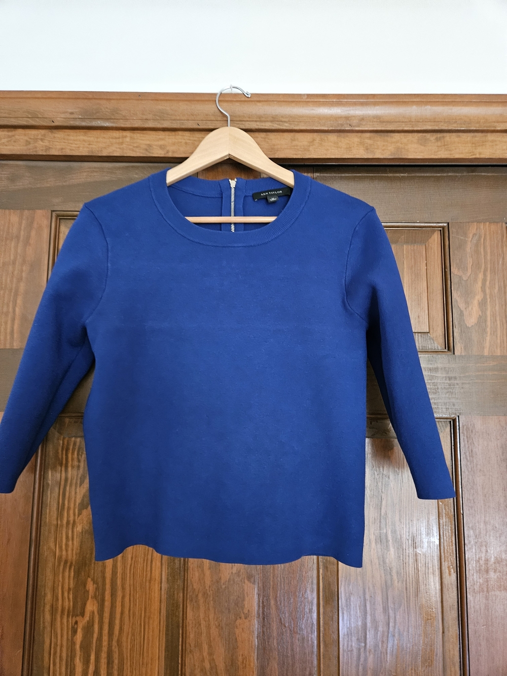 Ann Taylor Blue Crewneck Pullover Top